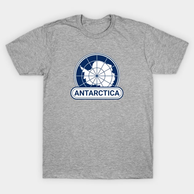 Antarctica Country Badge - Antarctica Flag T-Shirt by Yesteeyear